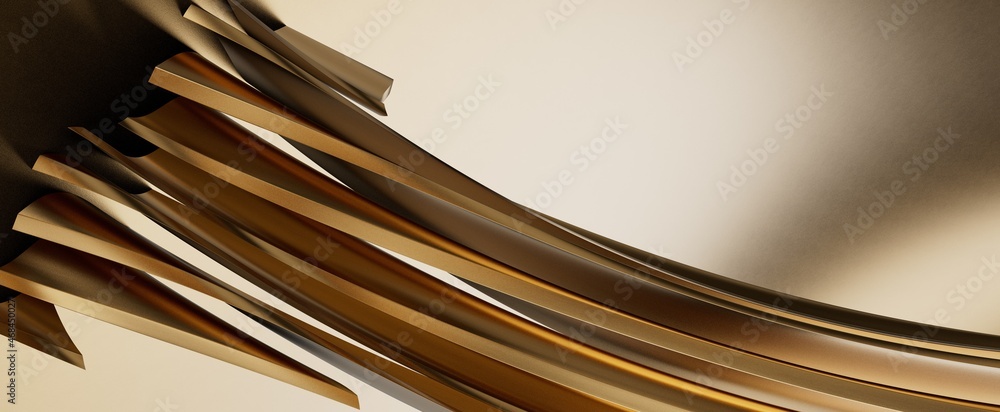 Poster stripe lines in gold 3d background