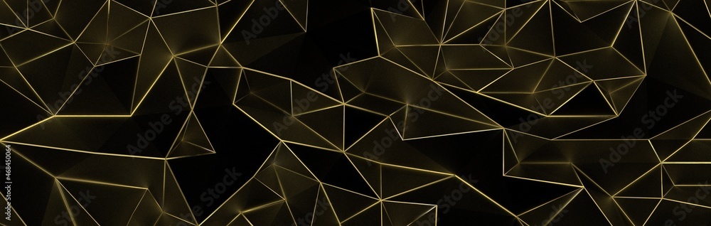 Poster Global network connection. Abstract geometric background with connecting dots and lines. Digital technology and communication concept.