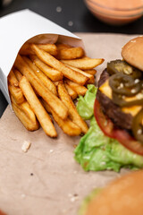 french fries with ketchup