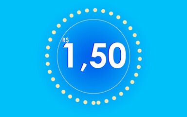 imagem azul fundo azul 2d com cores vibrantes e numeros modernos banner com preço para area comercial