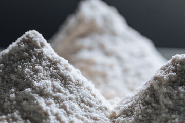 Mountains made of white flour 