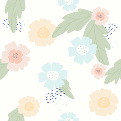 Cute pattern in flower. seamless pattern. colorful flowers. blue background. floral background. elegant the template for fashion prints.