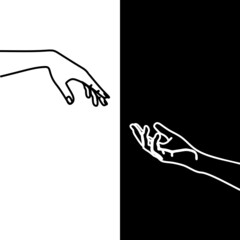 continuous line drawing of hand