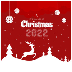 Fototapeta na wymiar christmas greeting card design with new year 2022