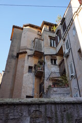 Fototapeta na wymiar The back of an old apartment in Rome
