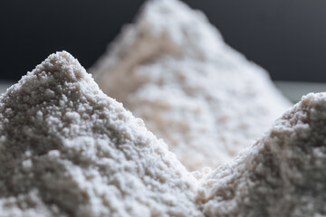 Mountains made of white flour 