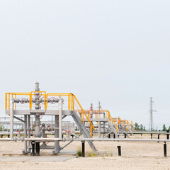 gas wells bushes of wells in summer	
