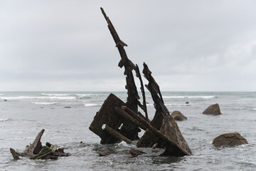 Shipwreck of the SS Gairloch on the Oakura Reef, Taranaki
