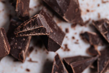 Chocolate crumbs in a close up shot
