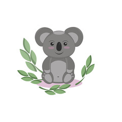 vector illustration of a little koala