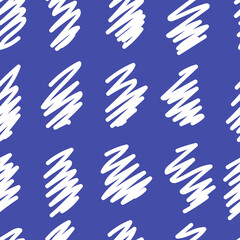 seamless abstract pattern in the form of a pattern of doodles in white and blue tones for prints on fabric, packaging, clothing and for interior decoration in a simplified children's style