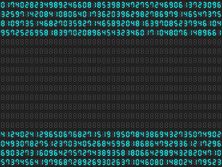 デジタル数字ランダムパターン上下フレーム【シアン】