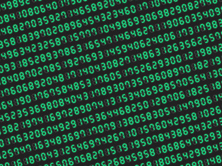デジタル数字ランダムパターン背景【斜め/グリーン】