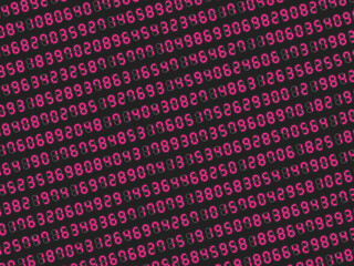 デジタル数字ランダムパターン背景【斜め/レッド】