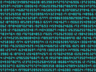 デジタル数字ランダムパターン背景【シアン】