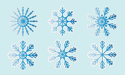 snowflakes ,christmas, set,decor, stickers, vector, snow
