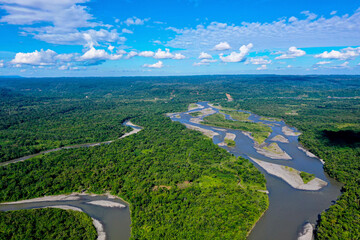 The Pastaza river in Ecuador, South America: the largest river in the Ecuadorian part of the Amazon