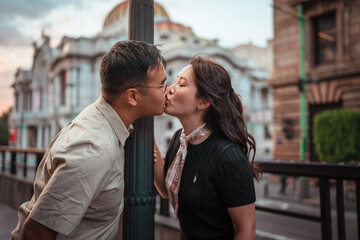 beautiful couple in love having fun times