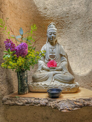 Spiritual statue from a zen garden