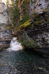 One of the smaller waterfalls at Johnston Canyon