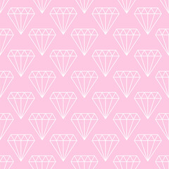 Seamless pattern with white diamonds on a delicate pink background.