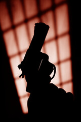 Pistol gun dark at night