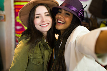 Gorgeous women at the vintage shop