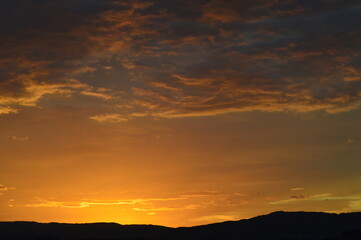 sunset in the mountains