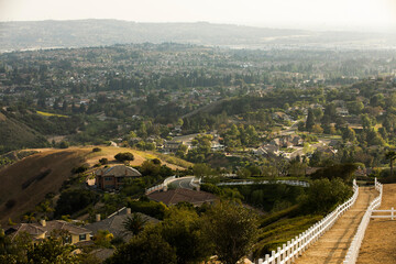 Fototapeta na wymiar Daytime view of a neighborhood in Yorba Linda, California, USA.