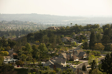 Daytime view of a neighborhood in Yorba Linda, California, USA.