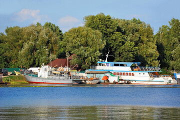 Steamboat in harbor