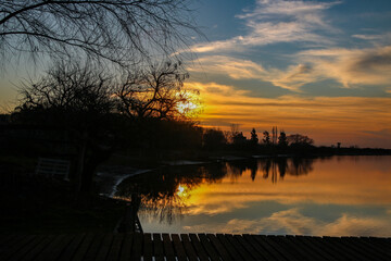 Sunset on the Gualeguaychu River. Entre Rios. Argentina