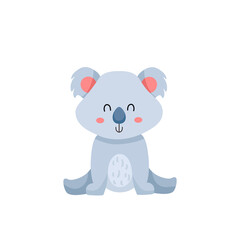 Cute koala cartoon character. Print for baby shower party. Scandinavian style Vector illustration  in Flat design.