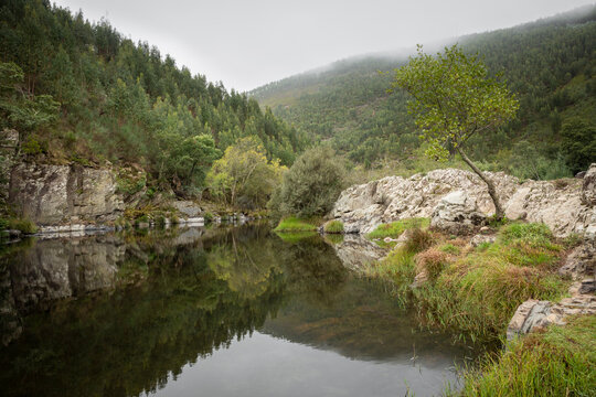 Paiva river at Areinho River Beach (Canelas e Espiunca), Municipality of Arouca, Aveiro District, Portugal
