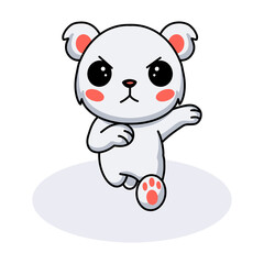 Cute little polar bear cartoon running