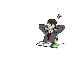 勉強がはかどらない学生　男の子　生徒　中高生　中学生　高校生　退屈　つまらない　