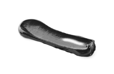 Black activated carbon toothpaste on white background