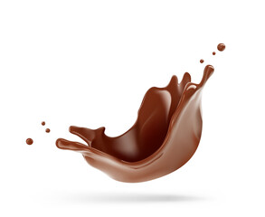 Realistic chocolate crown splash. Vector illustration isolated on white background. Сan easily be used for different backgrounds. EPS10.	