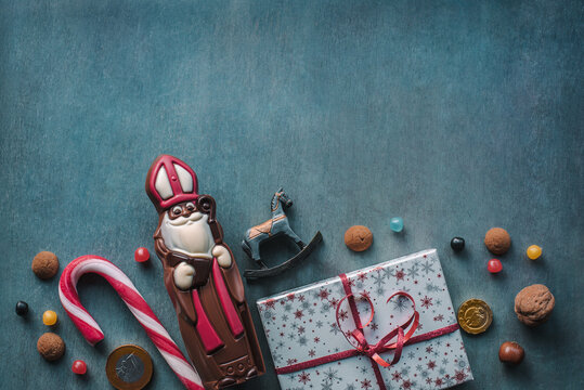 Saint Nicholas gift and sweet candy