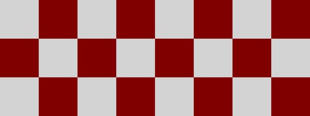 Checkerboard banner. Maroon and Light grey colors of checkerboard. Big squares, big cells. Chessboard, checkerboard texture. Squares pattern. Background.