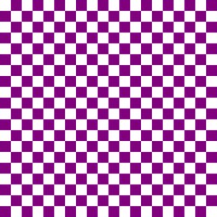 Fototapeta premium Two color checkerboard. Purple and White colors of checkerboard. Chessboard, checkerboard texture. Squares pattern. Background.