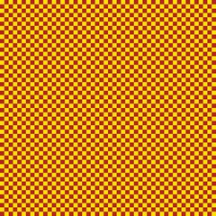 Checkerboard with very small squares. Fire brick and Yellow colors of checkerboard. Chessboard, checkerboard texture. Squares pattern. Background.