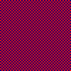 Checkerboard with very small squares. Navy and Red colors of checkerboard. Chessboard, checkerboard texture. Squares pattern. Background.