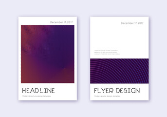 Minimal cover design template set. Violet abstract
