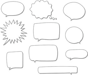 Speech bubble, speech balloon, chat bubble flat line vector icon