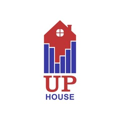 Housing price rising up. Real estate or property growth concept. Vector illustration template design for business logo, icon