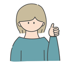 Obraz premium いいねのポーズ_女の子