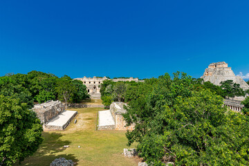 Fototapeta na wymiar The ancient mayan city of Uxmal in Yucatan, Mexico