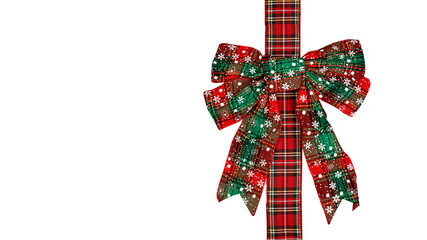 Isolated beautiful red-green bow on a white background