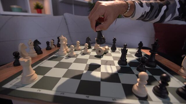 To play chess.
King and mate. To lose. Getting cornered. Winning while playing. To overthrow the king with the queen.